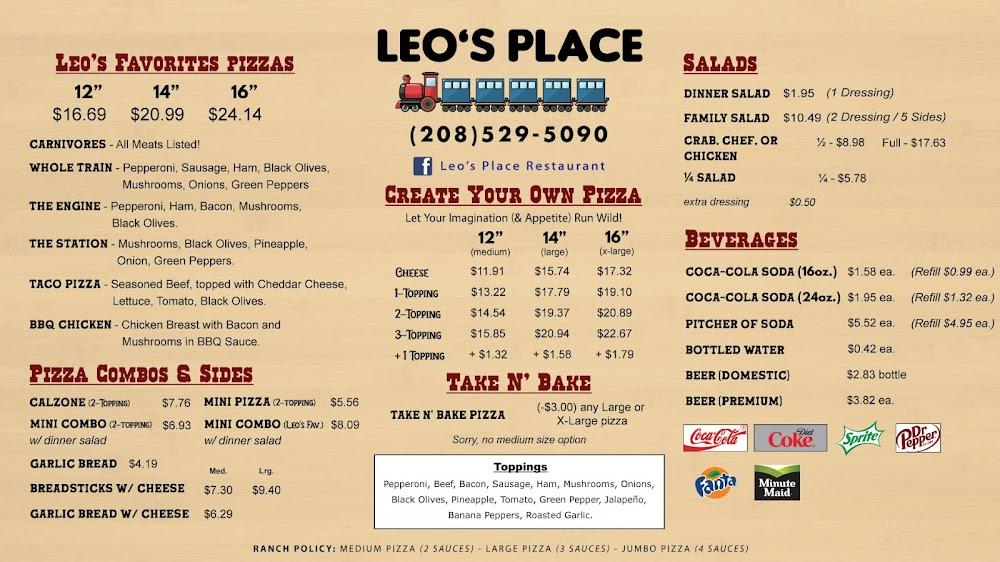 Leo's Place Restaurants Menu image 2